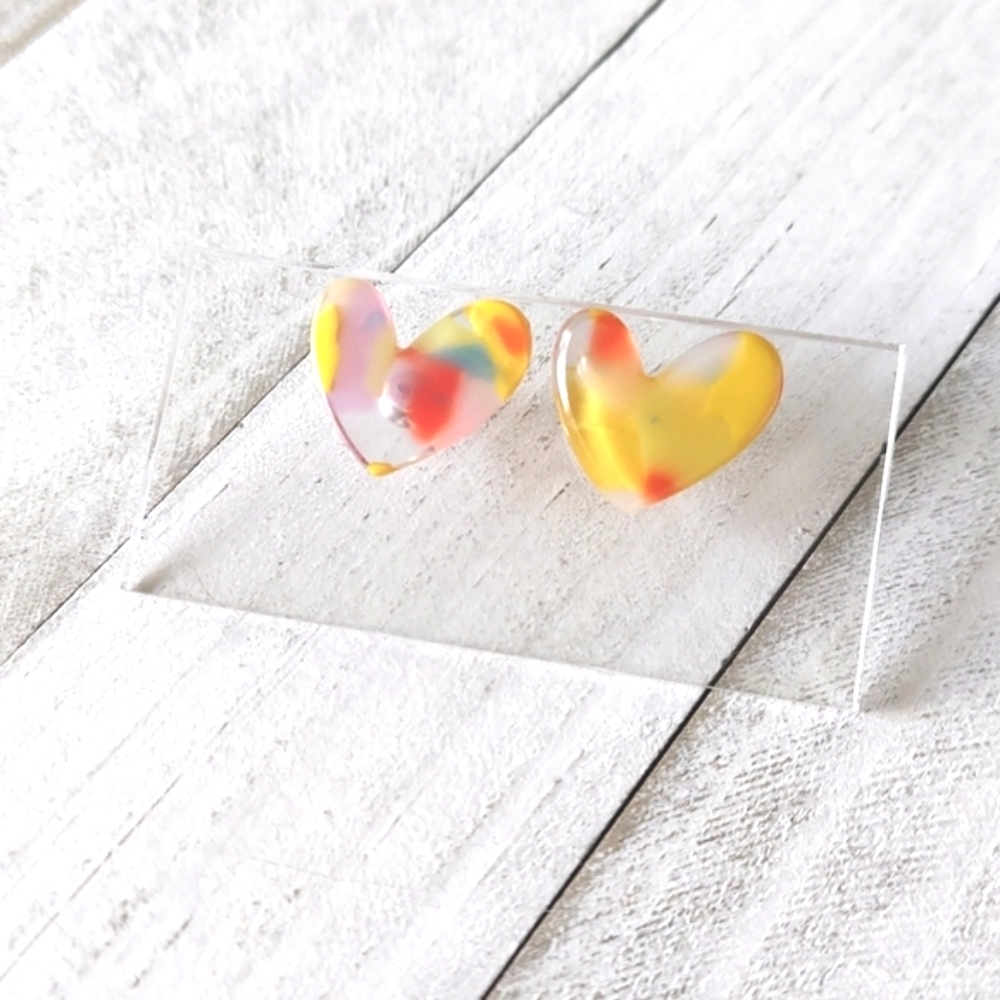 Clara Colorful Heart Studs 8
